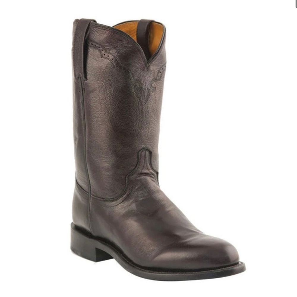 Lucchese Men’s Black Cherry Lonestar Calfskin Roper Cowboy Boots